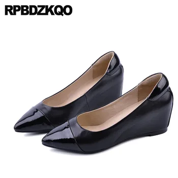 High Heels Hidden Elegant Pointed Toe Fashion Genuine Leather Quality Size 4 34 33 Pumps Office Wedge Shoes Ladies 2018 Black
High Heels Hidden Elegant Pointed Toe Fashion Genuine Leather Quality Size 4 34 33 Pumps Office Wedge Shoes Ladies 2018 Black