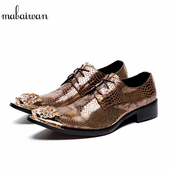 Mabaiwan Italy Casual Men Shoes Real Leather Loafers Fashion Design Slipper Wedding Dress Shoes Men Gold Metal Toe Party Flats
Mabaiwan Italy Casual Men Shoes Real Leather Loafers Fashion Design Slipper Wedding Dress Shoes Men Gold Metal Toe Party Flats