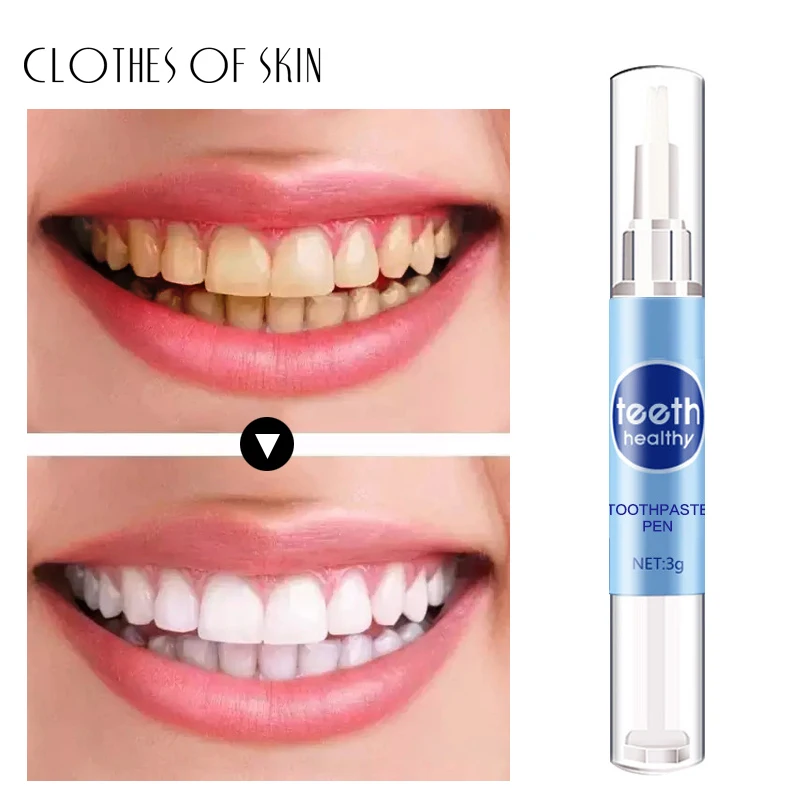 CLOTHES OF SKIN Teeth Whitening Pen serum Daily Use Tartar Stain Removal Gel White Teeth Oral Hygiene Cleaning Smile Teeth Care
CLOTHES OF SKIN Teeth Whitening Pen serum Daily Use Tartar Stain Removal Gel White Teeth Oral Hygiene Cleaning Smile Teeth Care