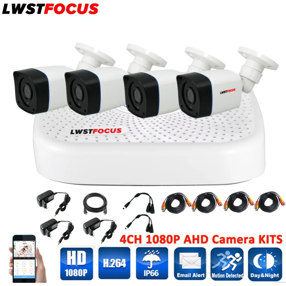 4ch AHD комплекты 5 в 1 безопасности xvr DVR Системы 1920*1080 P 3000tvl всепогодный Открытый CCTV