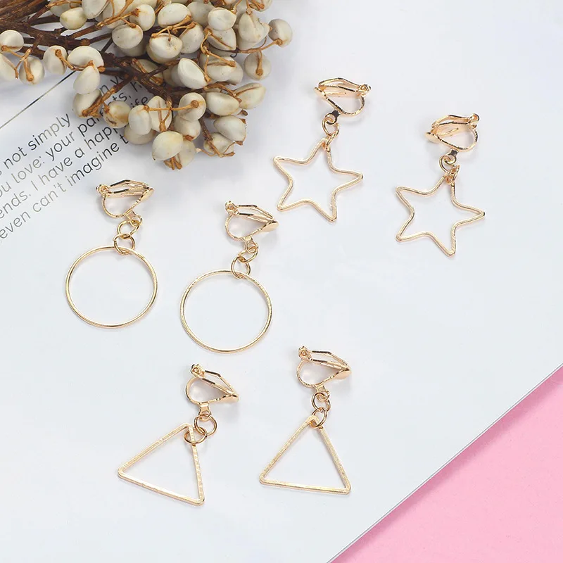 JIOFREE Korea Style Five-pointed star round triangle Geometric Shape Clip on Earrings Without Piercing for Women Luxury Bijoux
JIOFREE Korea Style Five-pointed star round triangle Geometric Shape Clip on Earrings Without Piercing for Women Luxury Bijoux