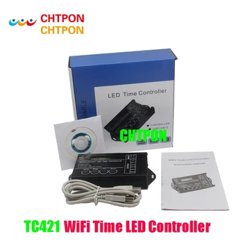 

TC421 WiFi time programmable led controller tc420 dimmer rgb aquarium lighting timer, DC12~24V input, 5 channels,max 5*4A