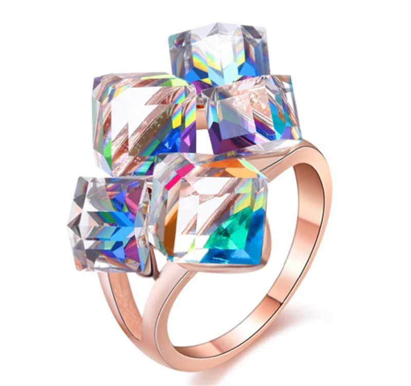 Rose Gold Jewelry Inlaid Austria Square Crystal Ring Female Index Open Size Finger Ring
Rose Gold Jewelry Inlaid Austria Square Crystal Ring Female Index Open Size Finger Ring