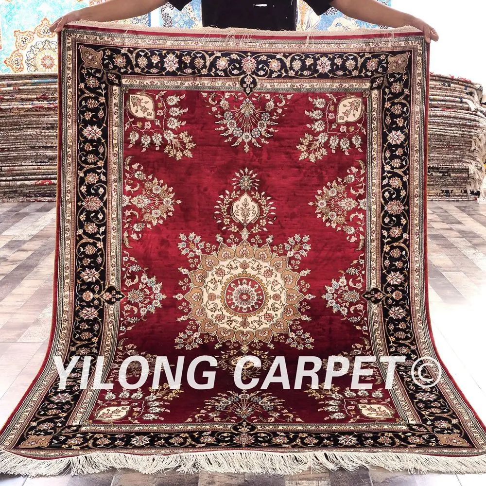 YILONG 4'x6' Hand Knotted Red Persian Rugs New Design Qum Silk Carpet (HF022A4x6)
YILONG 4'x6' Hand Knotted Red Persian Rugs New Design Qum Silk Carpet (HF022A4x6)