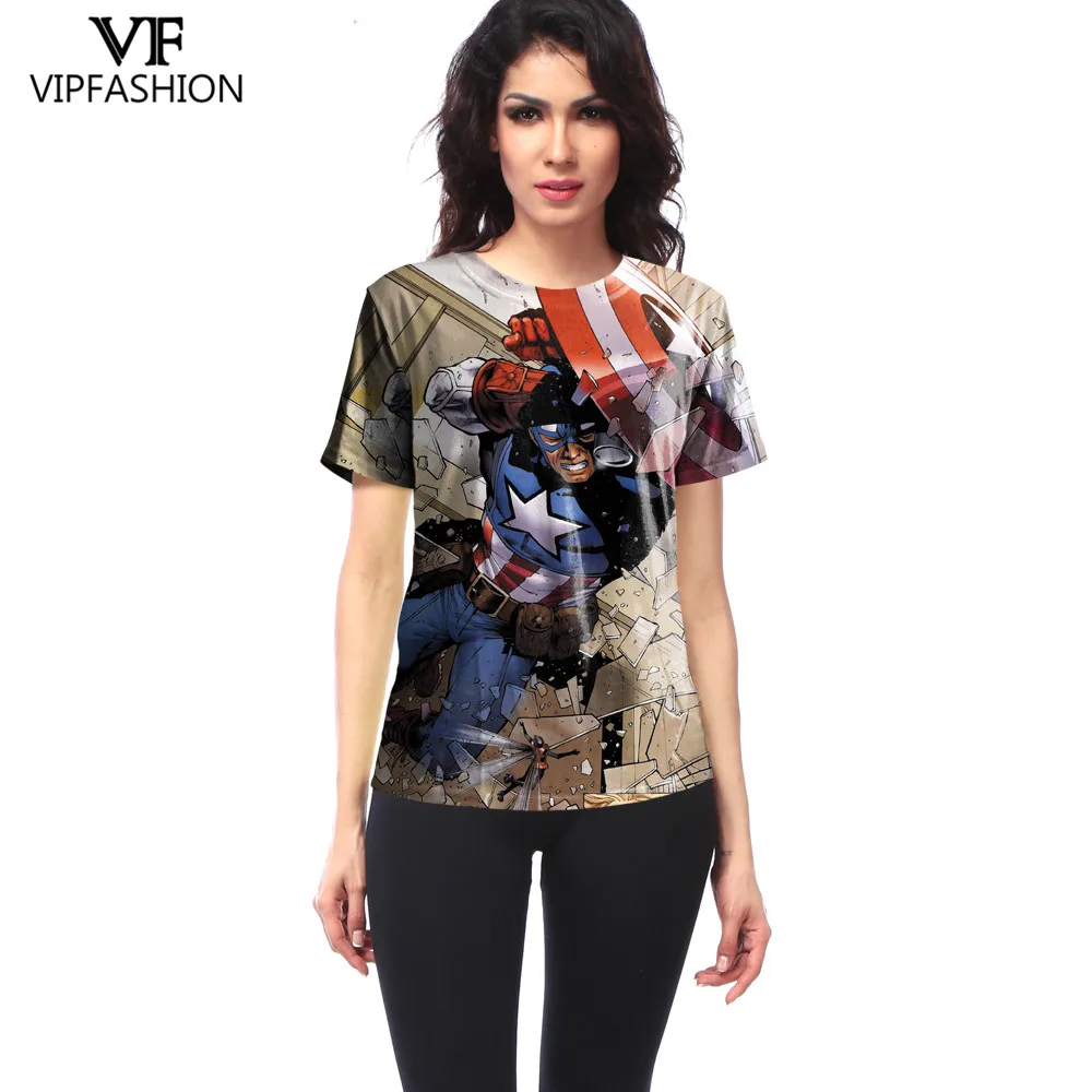 VIP FASHION 2019 Free Shipping Factory Price 3d Printed Marvel Captain America Pattern Matt Cotton O-Neck WhiteT-shirt For Women
VIP FASHION 2019 Free Shipping Factory Price 3d Printed Marvel Captain America Pattern Matt Cotton O-Neck WhiteT-shirt For Women