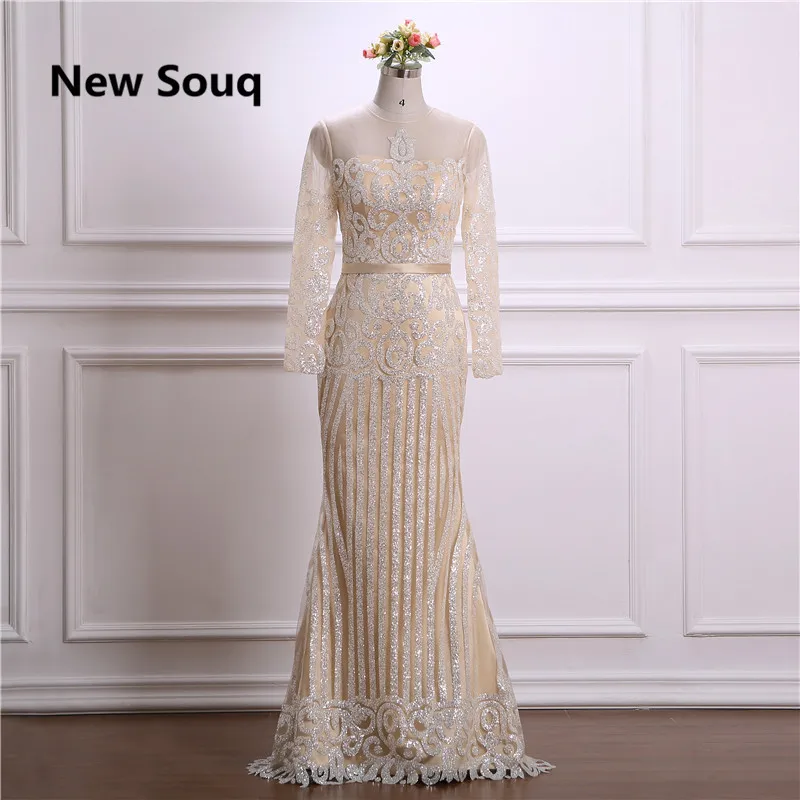 Shining Sequin Lace Mermaid Evening Dresses Illusion Neckline Long Sleeves Arabic Prom Dress Elegant Mother Of The Bride Dress
Shining Sequin Lace Mermaid Evening Dresses Illusion Neckline Long Sleeves Arabic Prom Dress Elegant Mother Of The Bride Dress