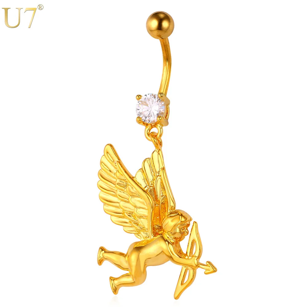 U7 Piercing Ombligo Lovely Angle Belly Button Ring Body Jewelry Women Zirconia Cupid's Arrow Charms Navel Db012
U7 Piercing Ombligo Lovely Angle Belly Button Ring Body Jewelry Women Zirconia Cupid's Arrow Charms Navel Db012