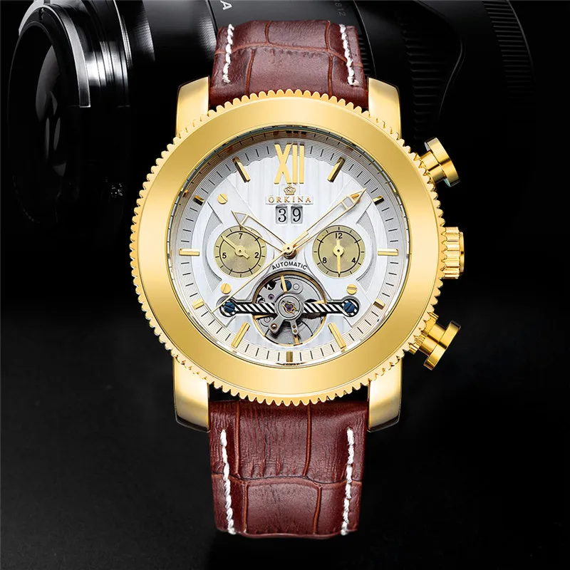 Top Brand Luxury Orkina Men Watches Automatic Mechanical Tourbillon Watches Men Leather Men's Watches Large Dial Mens Watches
Top Brand Luxury Orkina Men Watches Automatic Mechanical Tourbillon Watches Men Leather Men's Watches Large Dial Mens Watches