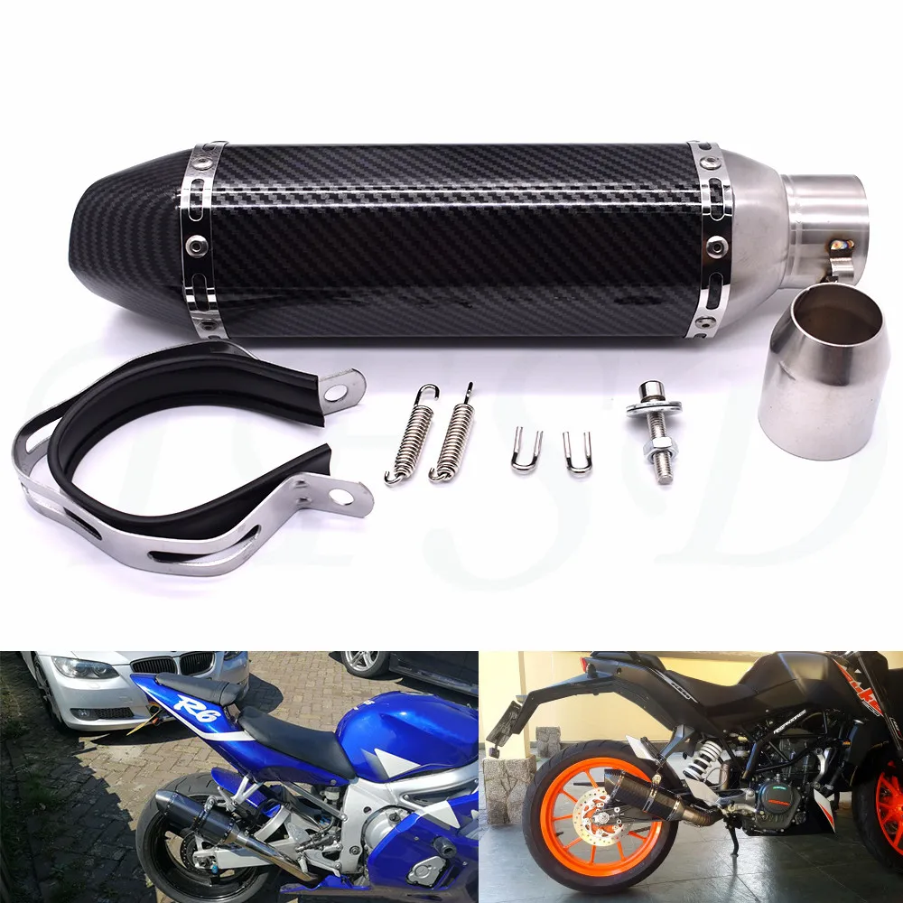 Universal 36 51mm motorcycle modified Akrapovic exhaust pipe muffler for Yamaha YZF R1 R6 FZ1 FAZER R6S R6S MT-07 XT660Z Tenere
Universal 36 51mm motorcycle modified Akrapovic exhaust pipe muffler for Yamaha YZF R1 R6 FZ1 FAZER R6S R6S MT-07 XT660Z Tenere