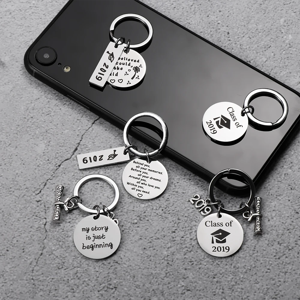 1PC Stainless Steel Graduation Keychain Class of 2019 Classmate Presents Keyring Key Holder Key Chains Accessories Teacher Gift
1PC Stainless Steel Graduation Keychain Class of 2019 Classmate Presents Keyring Key Holder Key Chains Accessories Teacher Gift
