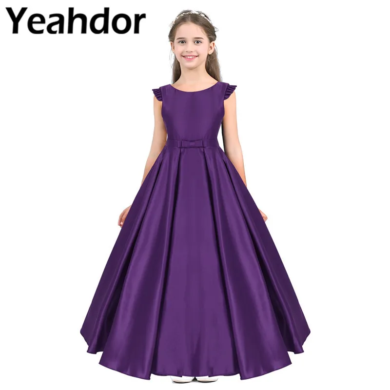 Kids Girls Satin Ruffled Fly Sleeves Bowknot V-shaped Back Flower Girl Dress Princess Pageant Wedding Birthday Party Dress
Kids Girls Satin Ruffled Fly Sleeves Bowknot V-shaped Back Flower Girl Dress Princess Pageant Wedding Birthday Party Dress