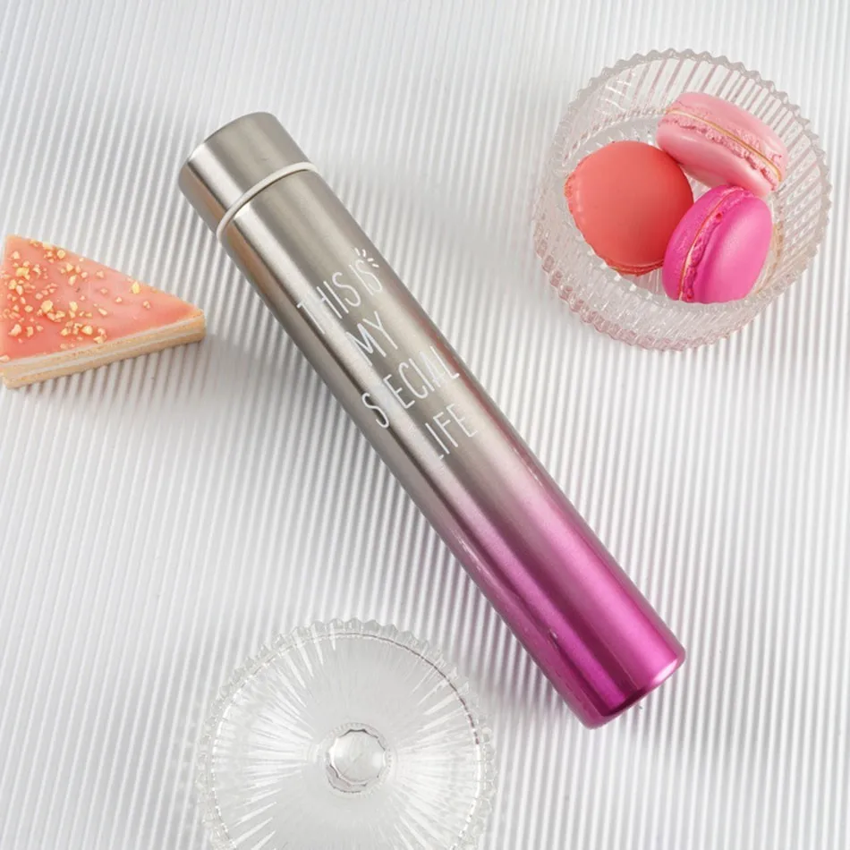 Slim Gradient Women Girls Stainless Steel Cups Thermos Tumblr Bottle For Water Saving Space Travel Tour Portable Cups 
Slim Gradient Women Girls Stainless Steel Cups Thermos Tumblr Bottle For Water Saving Space Travel Tour Portable Cups