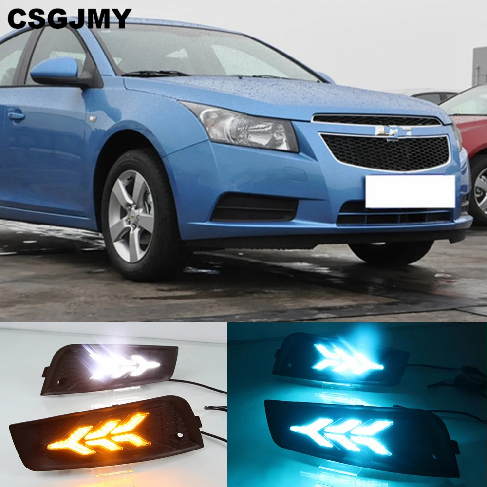 CSGJMY 2PCS DRL Daytime Running Light fog lamp cover with yellow turn signal For chevrolet cruze 2009 2010 2011 2012 2013 2014
CSGJMY 2PCS DRL Daytime Running Light fog lamp cover with yellow turn signal For chevrolet cruze 2009 2010 2011 2012 2013 2014