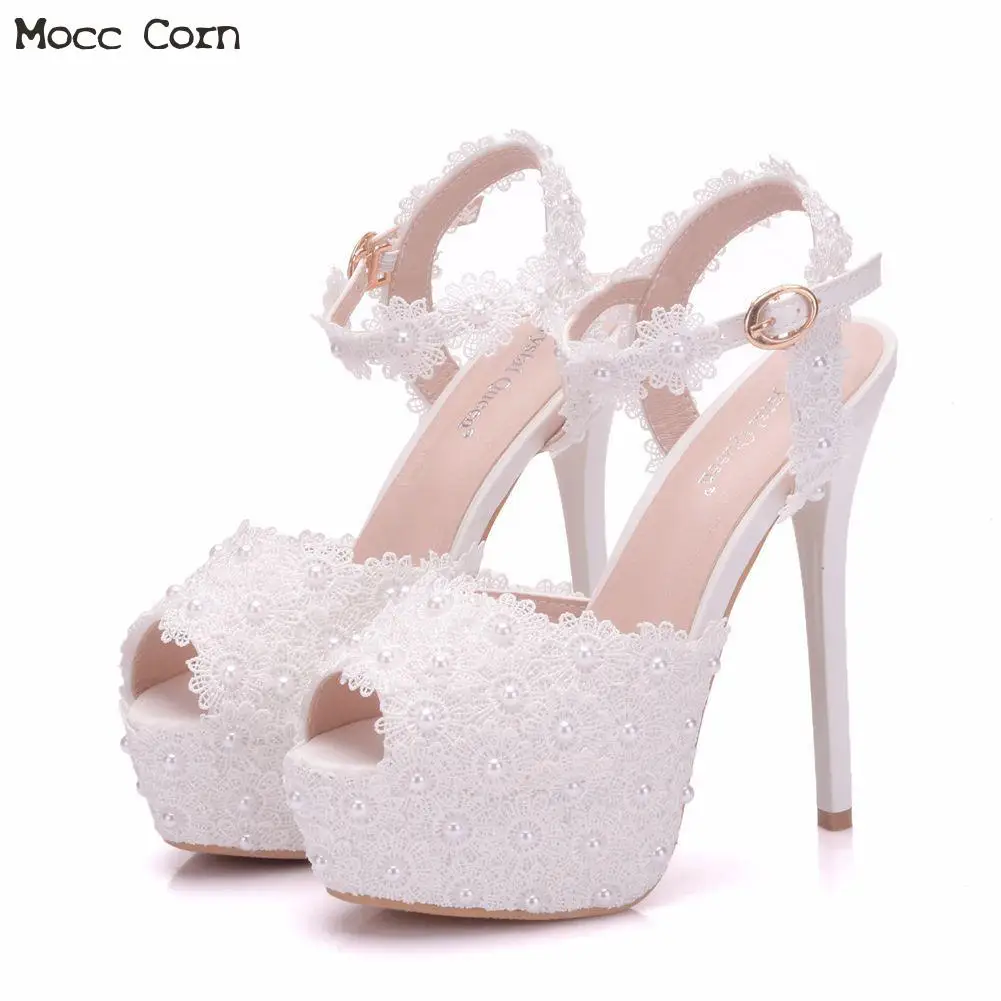 Women Lace Pearl Sandals Wedding Bridal Shoes Ultra High Heels Flower Formal Evening Dress Shoes Pumps Party Shoes Zapatos Mujer
Women Lace Pearl Sandals Wedding Bridal Shoes Ultra High Heels Flower Formal Evening Dress Shoes Pumps Party Shoes Zapatos Mujer