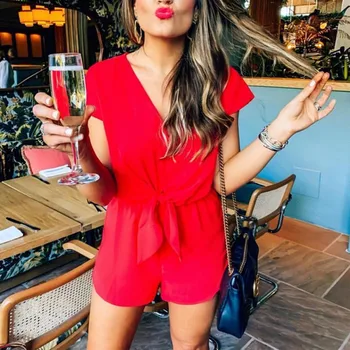 Women Summer Cotton Short Sleeve Casual Solid Color Round Collar Loose Jumpsuit
Women Summer Cotton Short Sleeve Casual Solid Color Round Collar Loose Jumpsuit