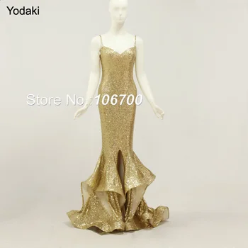 2018 Stunning Gold Sequins Ruffled Mermaid Prom Dress Sexy Sweetheart Spaghetti Straps Side Splits Custom Made Evening Gowns865
2018 Stunning Gold Sequins Ruffled Mermaid Prom Dress Sexy Sweetheart Spaghetti Straps Side Splits Custom Made Evening Gowns865