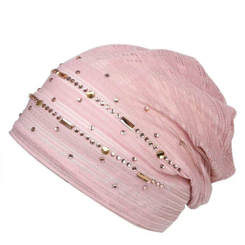 New Spring Summer Thin Women Bling Rhinestone Skullie Beanie Cap Female Lace Breathable Turban Cap Fashion Girl Hat
New Spring Summer Thin Women Bling Rhinestone Skullie Beanie Cap Female Lace Breathable Turban Cap Fashion Girl Hat