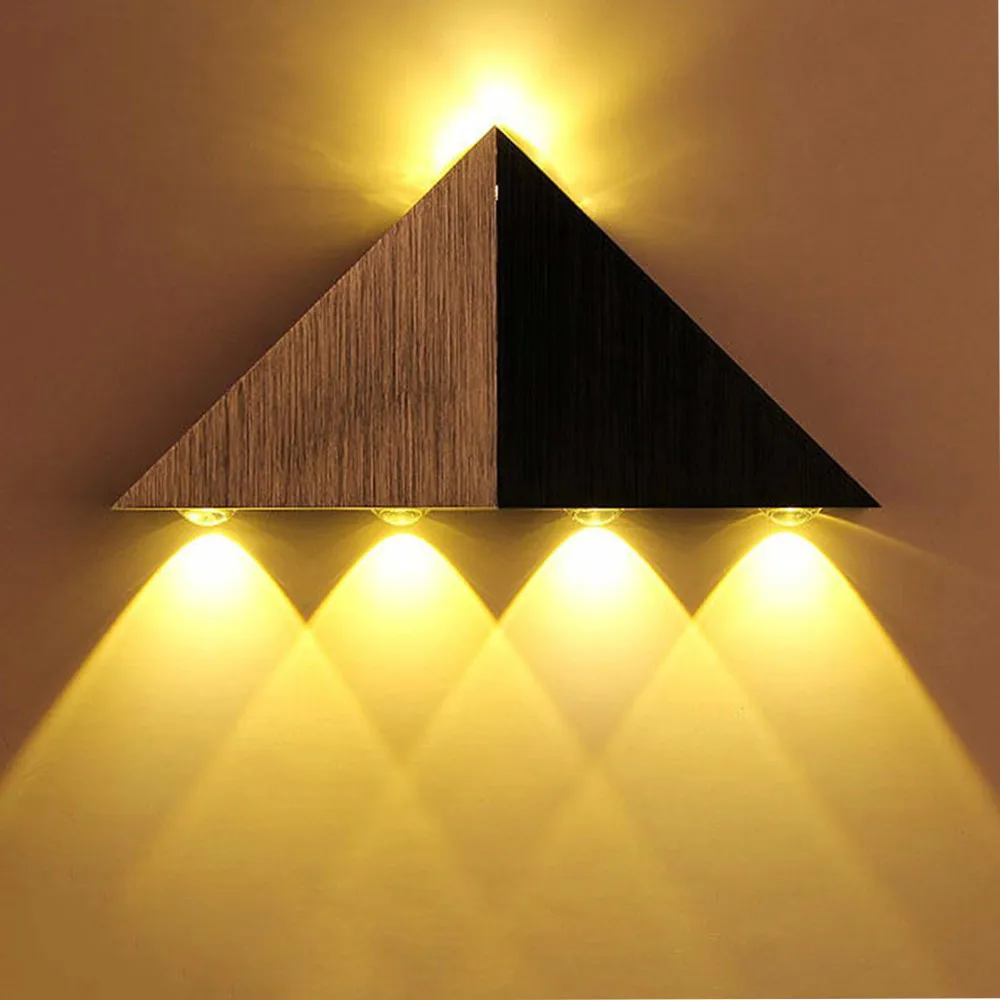 

Colorful Decoration LED Wall Light 5W AC90-265V Triangle Aluminum 5 Colors Wall Lamps Cold/ Warm White for Room Hotel