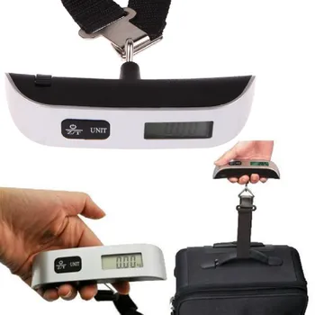 

110 lb/50 kg Portable Hand Held Hook Belt Electronic Scale Digital Travel Suitcase Luggage Hanging Scales Weighing Balance