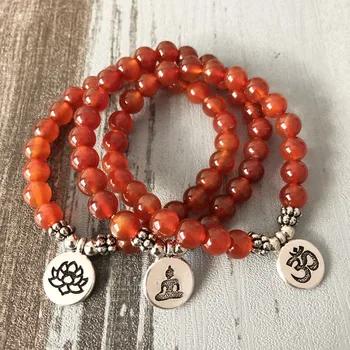 Men Women Mala OM Carnelian Bracelets Lotus Buddha Yoga Charm Wrist Red A-gate Beaded Wrist Boho Yoga Red Jewelry
Men Women Mala OM Carnelian Bracelets Lotus Buddha Yoga Charm Wrist Red A-gate Beaded Wrist Boho Yoga Red Jewelry
