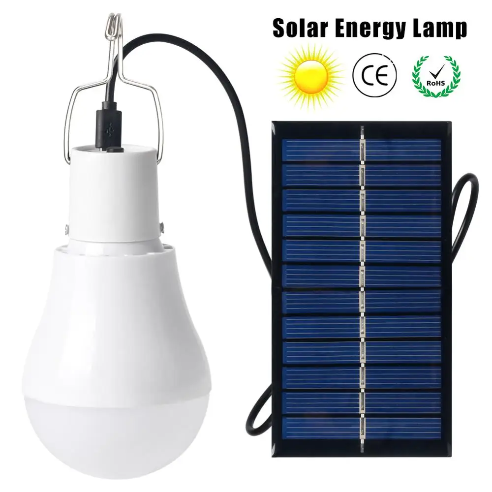 8W 110LM Portable Solar Light Bulb 5V Solar Panel Power Energy Lamp Outdoor LED Light Bulb Travel Camping Tent Lighting Lamp
8W 110LM Portable Solar Light Bulb 5V Solar Panel Power Energy Lamp Outdoor LED Light Bulb Travel Camping Tent Lighting Lamp