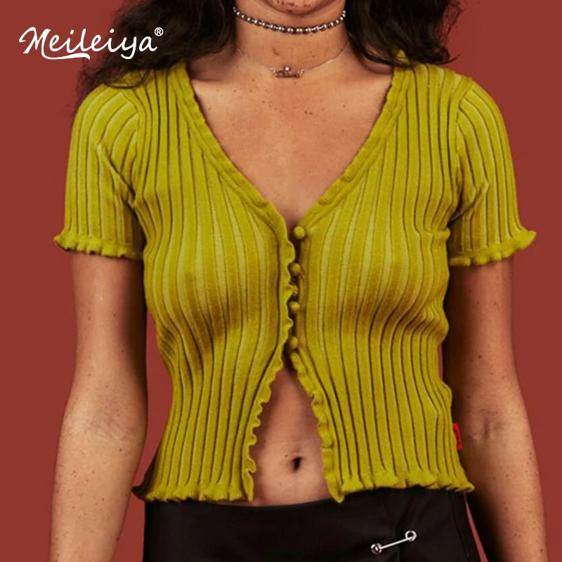 Women Harajuku Knitted Short Ruffles Sleeve Shirt Crop Top Unif Sexy Street Wear White Femme Short Sleeve funny T Shirt Summer
Women Harajuku Knitted Short Ruffles Sleeve Shirt Crop Top Unif Sexy Street Wear White Femme Short Sleeve funny T Shirt Summer