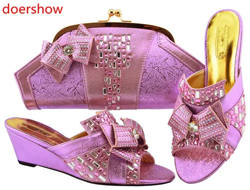 Комплект из туфель и сумочки в итальянском стиле doershow украшенные стразами