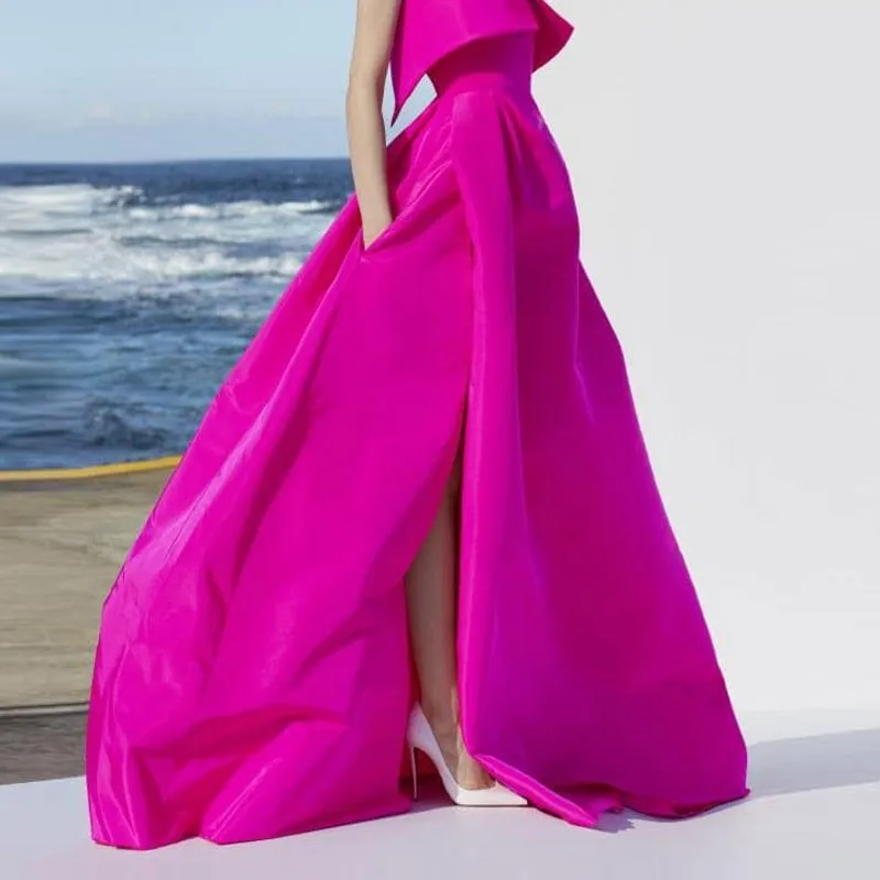 Dynamic Fuchsia Long Skirts For Wedding Party Zipper Style Maxi Skirt For Women Custom Made High Quality Slit Skirts Pockets
Dynamic Fuchsia Long Skirts For Wedding Party Zipper Style Maxi Skirt For Women Custom Made High Quality Slit Skirts Pockets