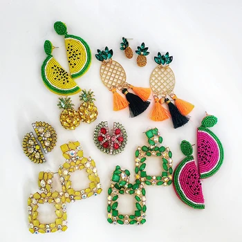JUJIA Statement Fruit strawberries watermelon pineapple Stud Earrings For Women Wedding Gifts Jewelry 2019 double eleven