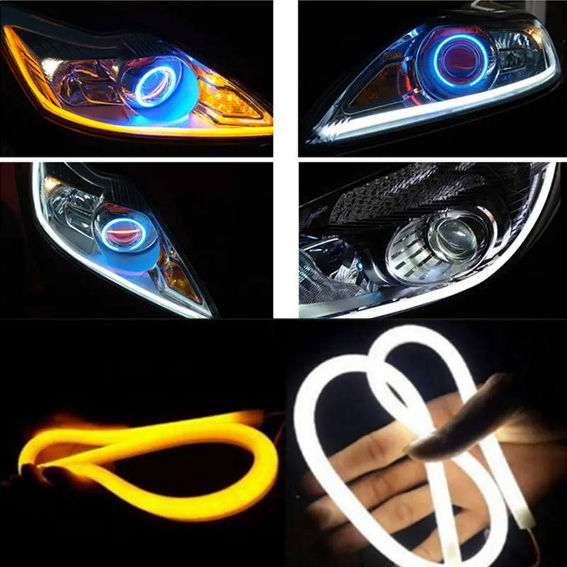 2pcs 60cm Car Flexible Strip LED Amber Sequential Flasher Flowing Switchback Turn Signal Light Angel Eye DRL Lamp Headlights
2pcs 60cm Car Flexible Strip LED Amber Sequential Flasher Flowing Switchback Turn Signal Light Angel Eye DRL Lamp Headlights
