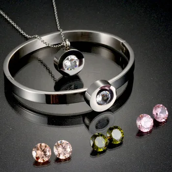 Fashion Brand Stainless Steel Wedding Jewelry Set Rose Gold Color 4 Colors Crystal Pendant Necklace Bracelet Set For Women
Fashion Brand Stainless Steel Wedding Jewelry Set Rose Gold Color 4 Colors Crystal Pendant Necklace Bracelet Set For Women