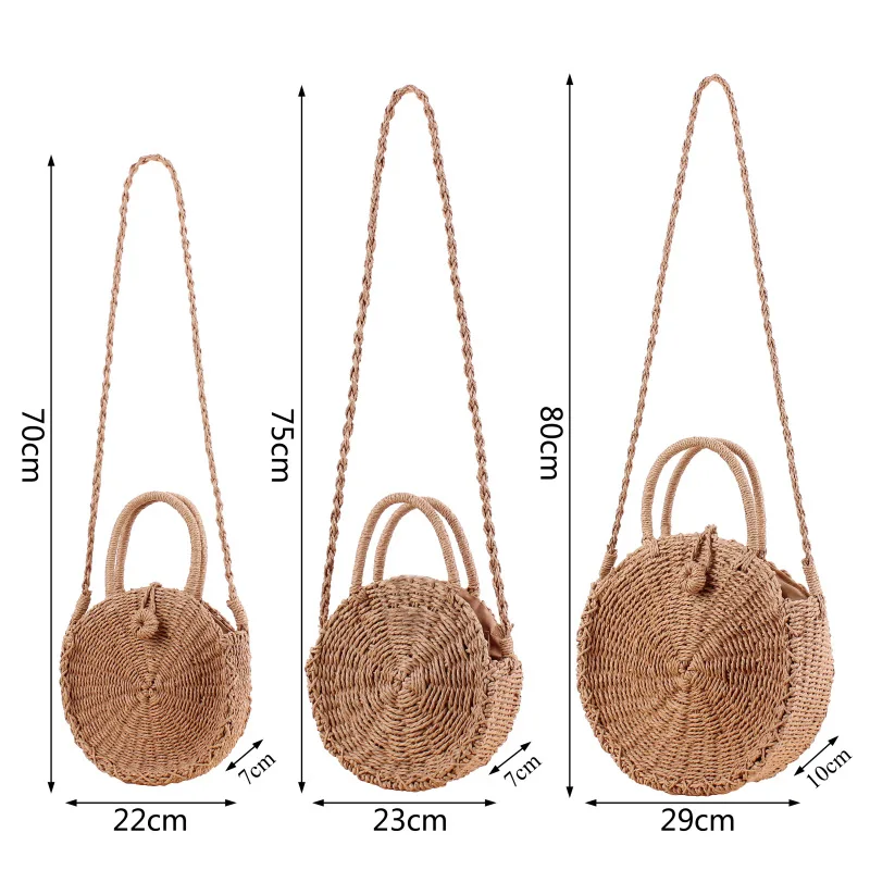 Round Straw Beach Bag Summer Vintage Handmade Crossbody Woven Bag Brand Luxury Women Button Handbag Mini Bohemian Shoulder Bags
Round Straw Beach Bag Summer Vintage Handmade Crossbody Woven Bag Brand Luxury Women Button Handbag Mini Bohemian Shoulder Bags