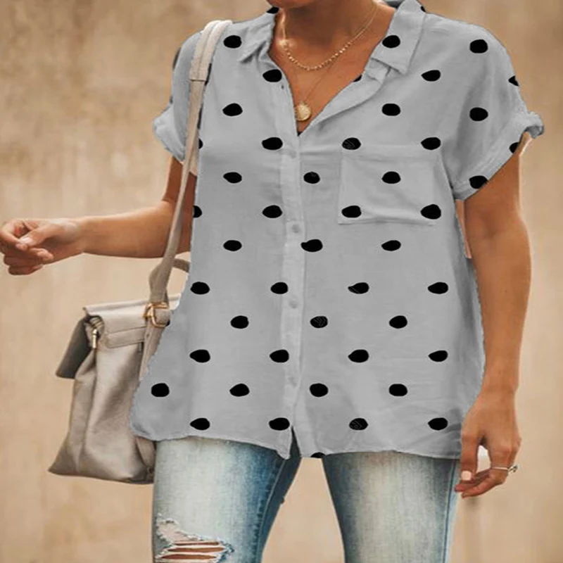 Dioufond New Arrival Women Blouse polka dot Ladies Tops Summer Casual Bohemian Beach Shirts Plus Size 5XL
Dioufond New Arrival Women Blouse polka dot Ladies Tops Summer Casual Bohemian Beach Shirts Plus Size 5XL