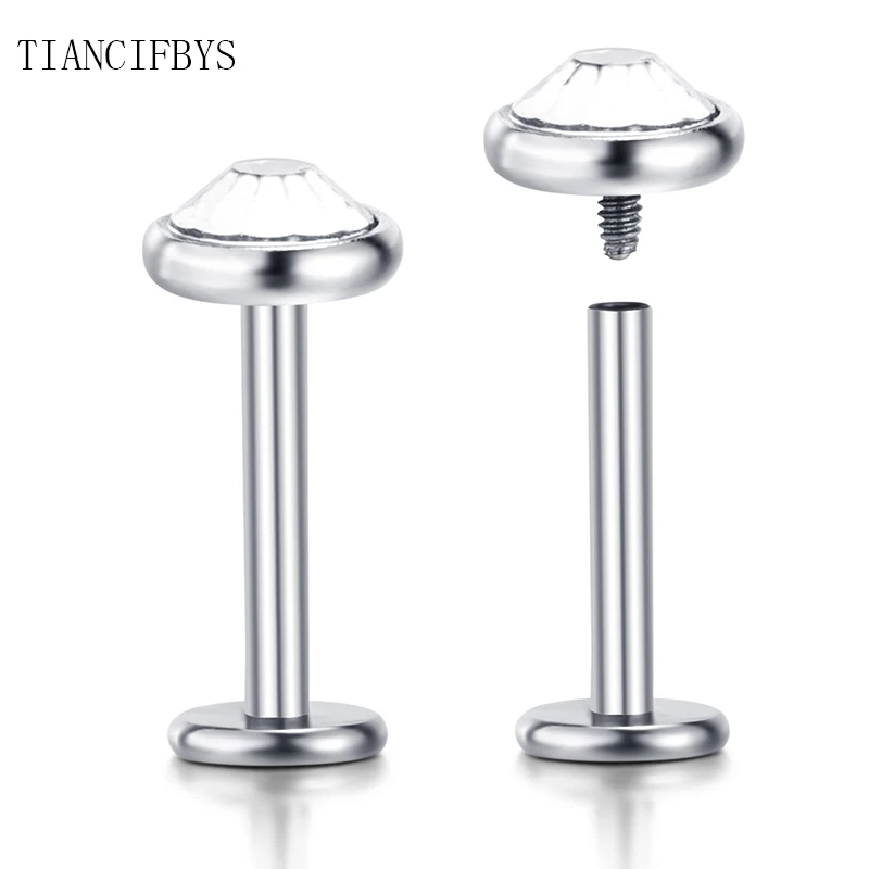 TICNCIFBYJS Ear Cartilage Stud Earring Tragus CZ Gem Body Piercing Helix Jewelry Labret Lip Piercing Flat Clear Gem 6/8/10mm
TICNCIFBYJS Ear Cartilage Stud Earring Tragus CZ Gem Body Piercing Helix Jewelry Labret Lip Piercing Flat Clear Gem 6/8/10mm