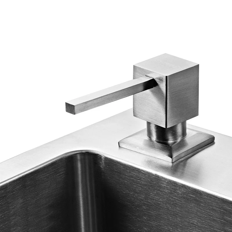 Image DONYUMMYJO Brushed Nickel Metal Stainless Steel Kitchen Sink Bottle Liquid Soap Dispenser Built In Hand Soap Dispenser Pump