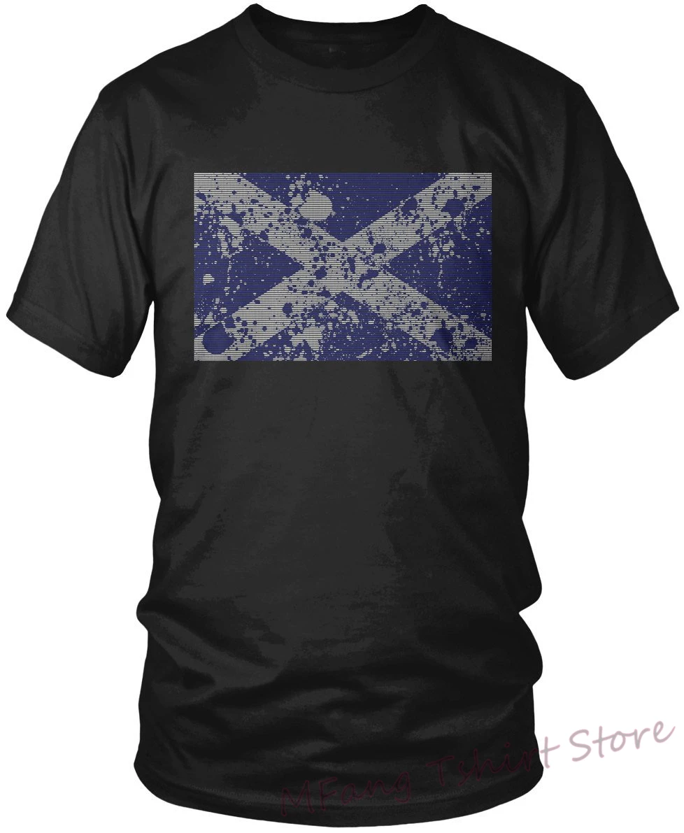 

Paint Splatter Scotland Flag Men T-Shirt Scottish Flag Scots Pride Men Scotland Soccer Shirts AMD_1386