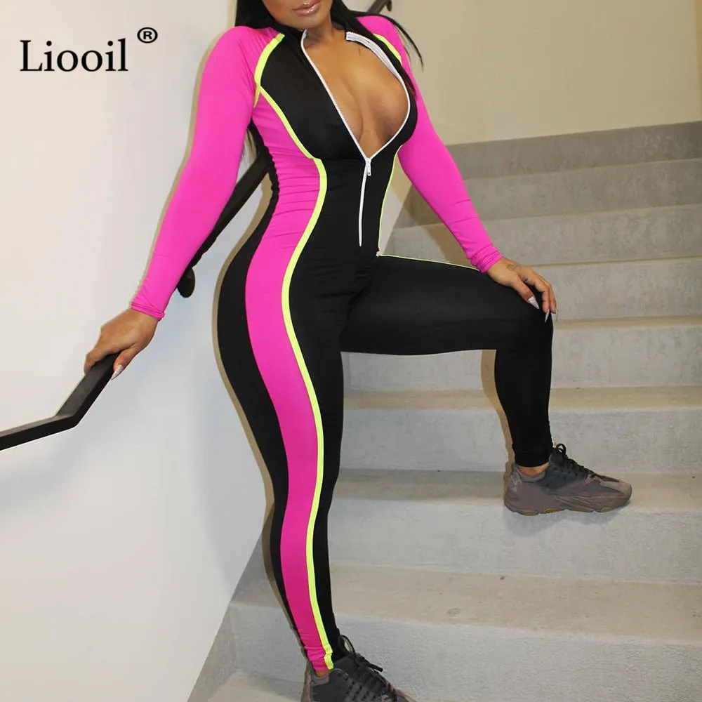 Liooil Patchwork Color Block Stripe Sexy Bodycon Jumpsuits For Women 2019 Long Sleeve Zipper Party Club Rompers Womens Jumpsuit
Liooil Patchwork Color Block Stripe Sexy Bodycon Jumpsuits For Women 2019 Long Sleeve Zipper Party Club Rompers Womens Jumpsuit