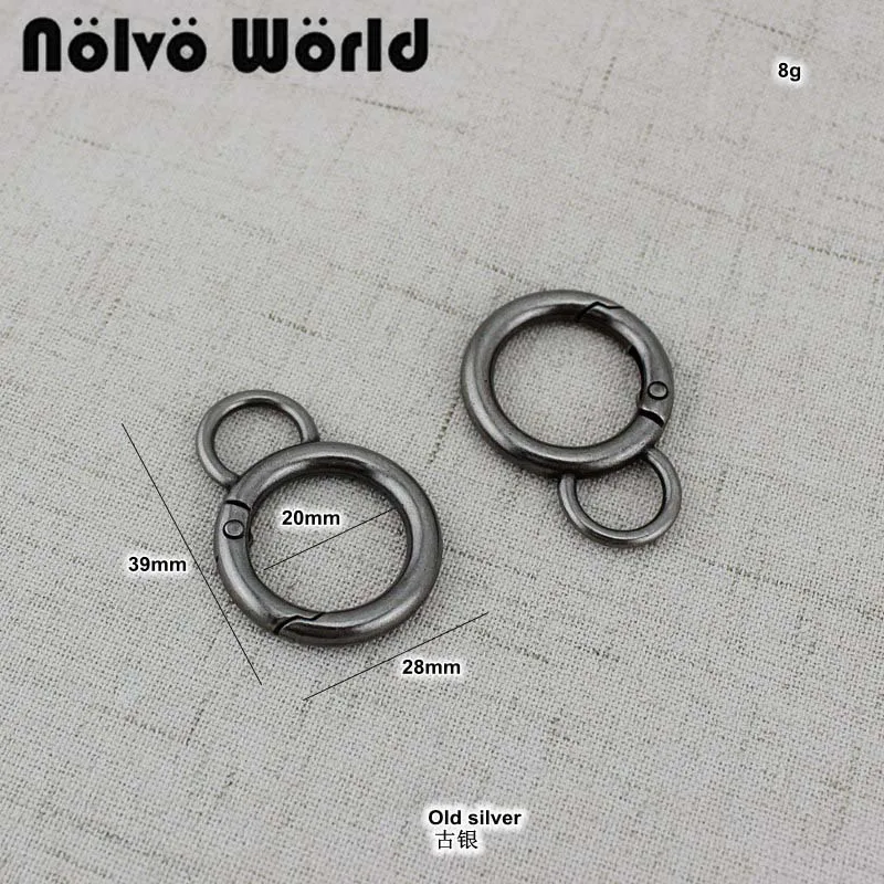 10-50-100pcs old silver 8 shaped Spring Gate Ring Key Fob hardware Hang Decorations Hardware | Багаж и сумки