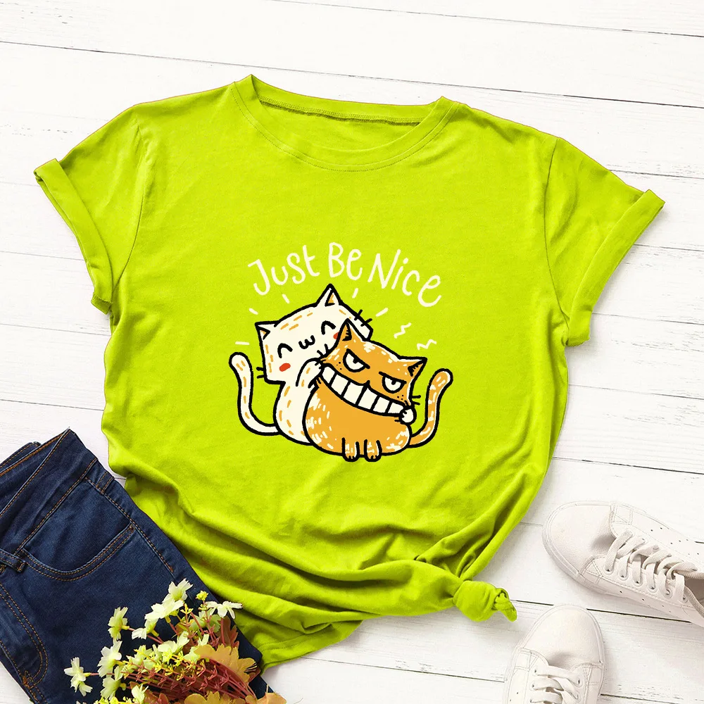 SINGRAIN Fashion Funny Cat Print T-shirt Women Summer Cute Kitty Basic Tops Large Size Harajuku Casual Cotton Animal t shirt
SINGRAIN Fashion Funny Cat Print T-shirt Women Summer Cute Kitty Basic Tops Large Size Harajuku Casual Cotton Animal t shirt