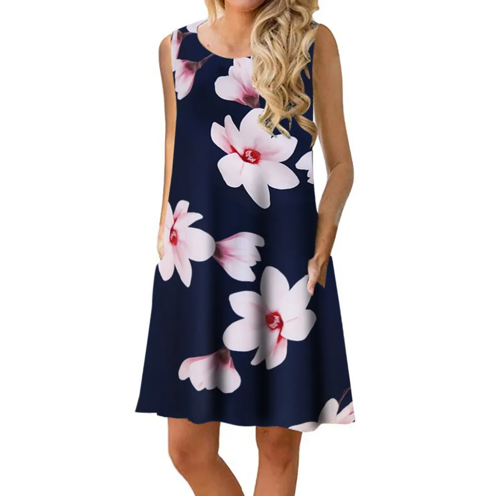 Summer Dress 2019 Women Vintage Floral Print Loose T shirt Dress Plus Size Female Sexy Sleeveless O-Neck Casual Dresses Vestidos
Summer Dress 2019 Women Vintage Floral Print Loose T shirt Dress Plus Size Female Sexy Sleeveless O-Neck Casual Dresses Vestidos