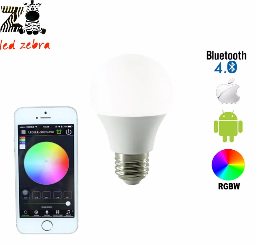 E27 4.5w rgbw bluetooth led bulb,bluetooth 4.0 smart led lamp with 16million different colors for smarthome hotel AC85-265v
E27 4.5w rgbw bluetooth led bulb,bluetooth 4.0 smart led lamp with 16million different colors for smarthome hotel AC85-265v