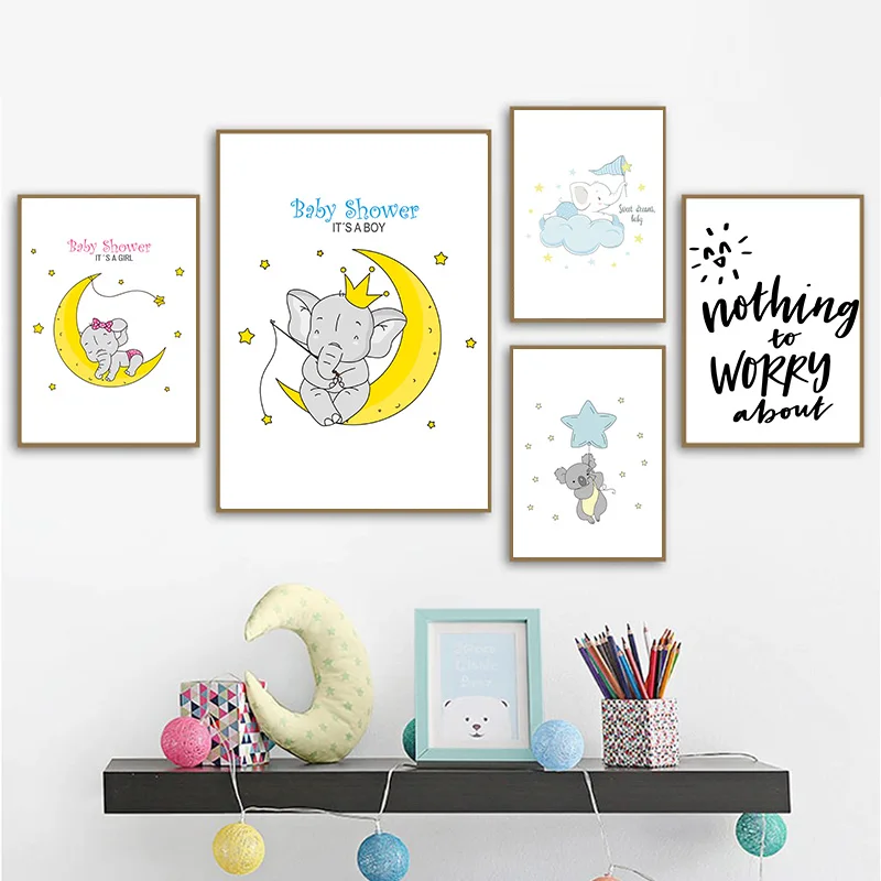 Elephant Moon Cute Cartoon Wall Canvas Painting Posters and Prints Decorative Wall Art Pictures For Baby Bedroom Nursery Decor
Elephant Moon Cute Cartoon Wall Canvas Painting Posters and Prints Decorative Wall Art Pictures For Baby Bedroom Nursery Decor