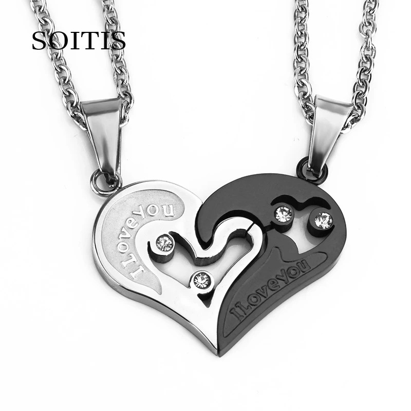 SOITIS Fashion Women Men Romantic Matching Couple I Love You Heart Shape Pendant Necklace Lover Couples Stainless Jewelry Gift
SOITIS Fashion Women Men Romantic Matching Couple I Love You Heart Shape Pendant Necklace Lover Couples Stainless Jewelry Gift