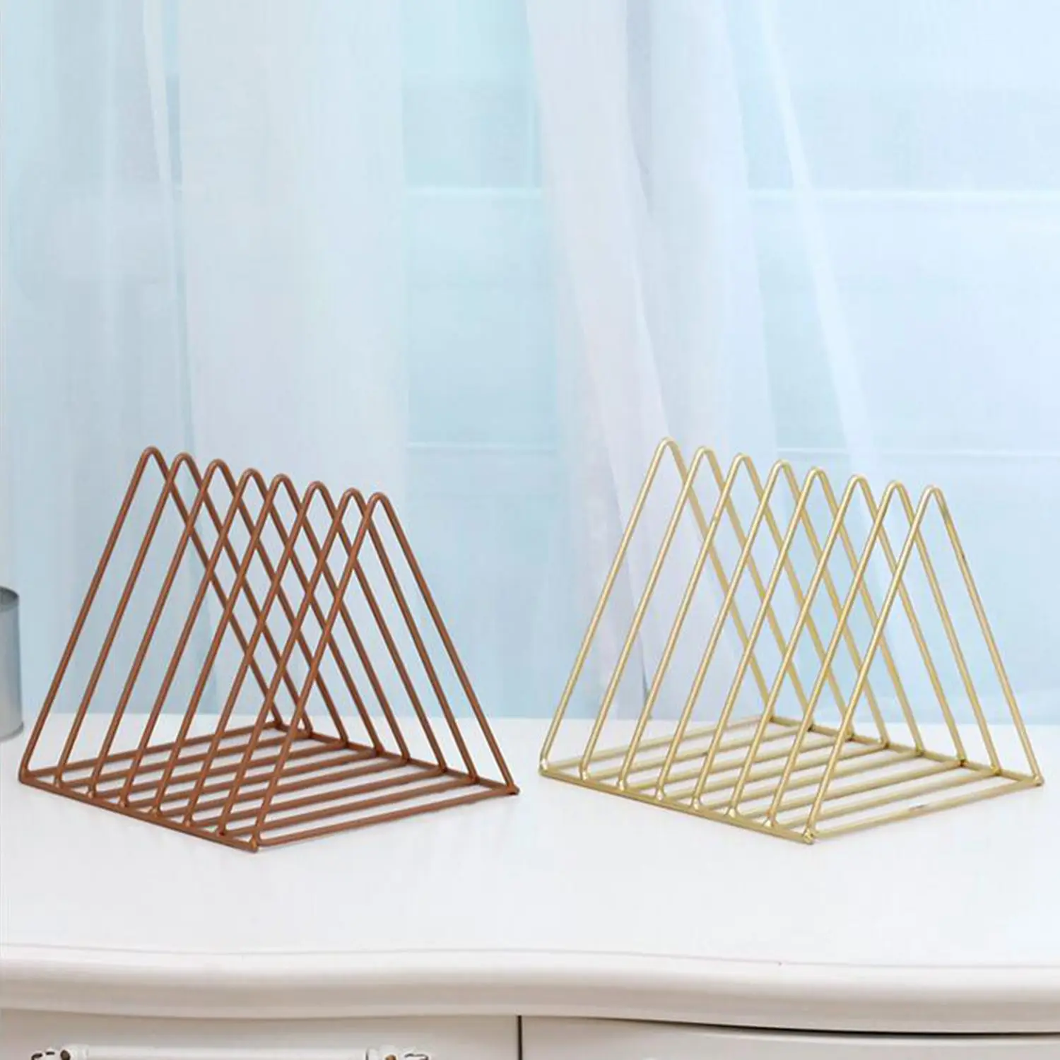 1-4PCS Office Document File Magazine Paper Organiser Holder Rack Stand Mesh 3IN1