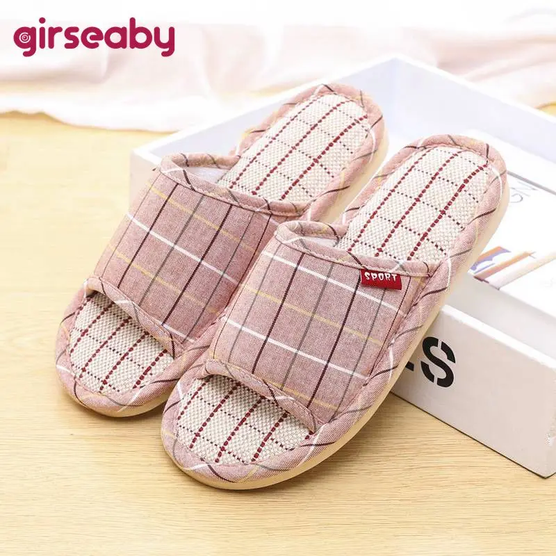 Girseaby Shoes women Slippers Open toe Hemp Flip flops Plaid Gingham Home Unisex Lovers Slippers pantoufle femme F804
Girseaby Shoes women Slippers Open toe Hemp Flip flops Plaid Gingham Home Unisex Lovers Slippers pantoufle femme F804