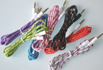 3.5mm Stereo Audio AUX Cable Braided Woven Fabric wire Auxiliary Cords Jack Male to Male M /M 1m Lead
3.5mm Stereo Audio AUX Cable Braided Woven Fabric wire Auxiliary Cords Jack Male to Male M /M 1m Lead