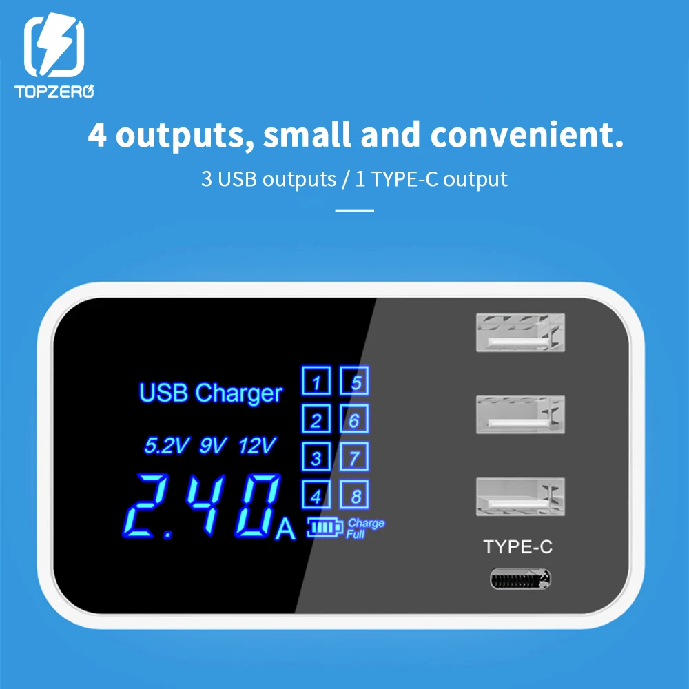 TOPZERO 3 Port USB Station Dock Charger Type C Fast Charging LED Universal Mobile Phone Desktop Top Quality EU US UK Plug
TOPZERO 3 Port USB Station Dock Charger Type C Fast Charging LED Universal Mobile Phone Desktop Top Quality EU US UK Plug