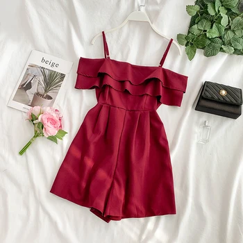 Euro Summer Women Vintage Urban Cascading Slash Neck Off-shoulders Playsuits Ladies Rompers Loose Leg Short Overalls Playsuits
Euro Summer Women Vintage Urban Cascading Slash Neck Off-shoulders Playsuits Ladies Rompers Loose Leg Short Overalls Playsuits