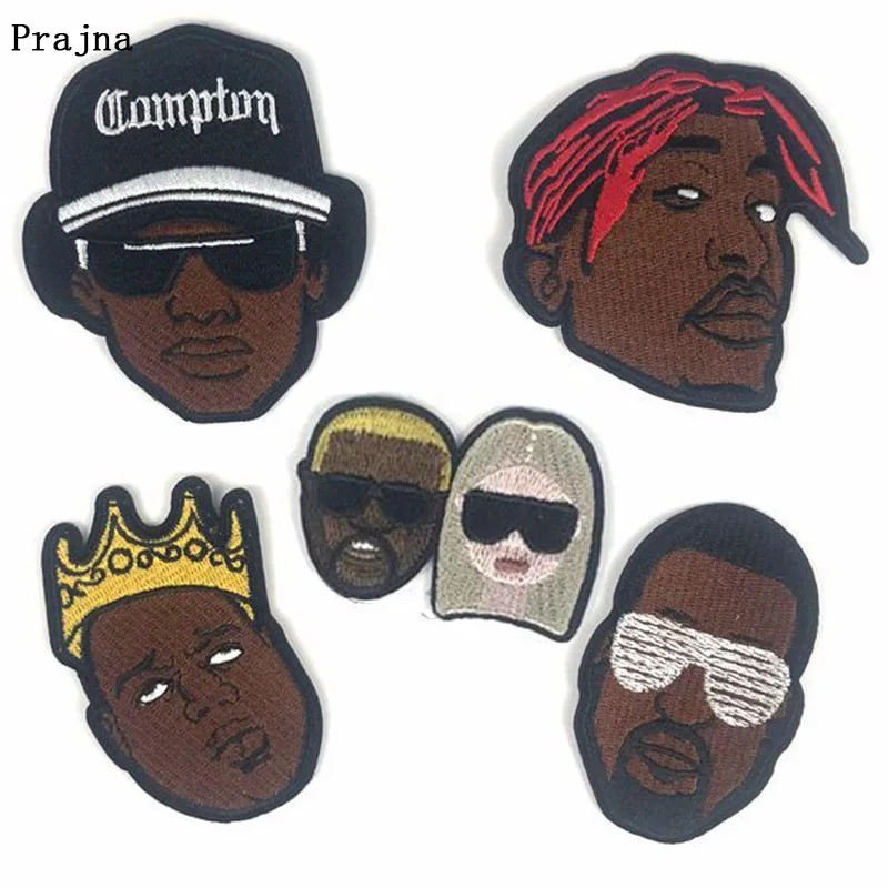 

Prajna Hippie Negro Patches Embroidery Iron-on Patch for Clothing 3D DIY Hip Hop Applique Indian Negro Badge Garment Accessory F