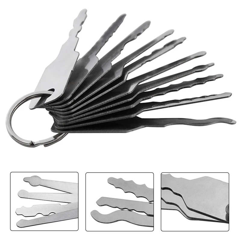 

10pcs Economic Unlock Tool Lock Opening Tools Practical Double Sided Lock Key Suite Durable Door Lock